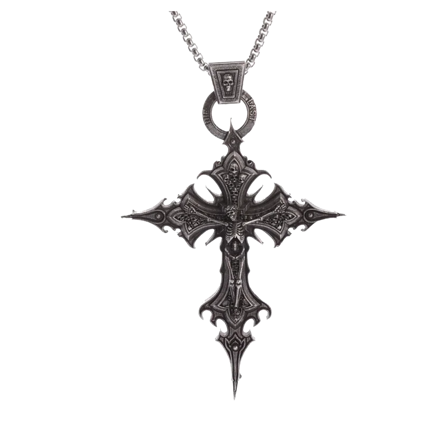 Skull Jesus Cross Pendant Necklace - PWM