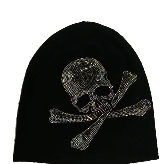Skull Rhinestone Knitted Beanie - PWM