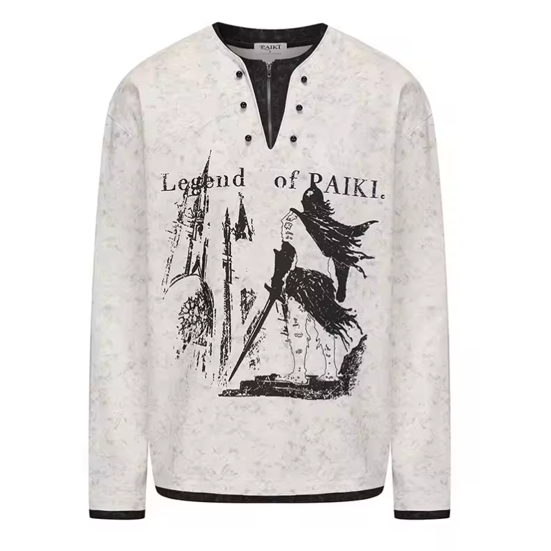 Gothic Graphic Two Pieces Loose T-shirt - PWM