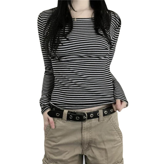 Striped Slim Fit Long Sleeve Top