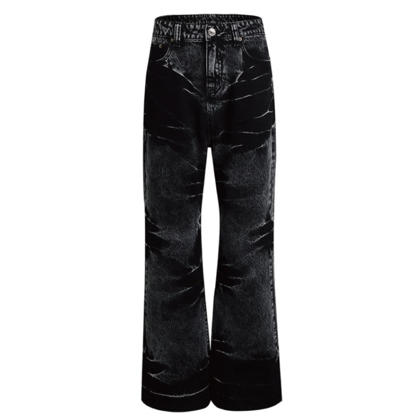 Washed Black Straight Denim - PWM