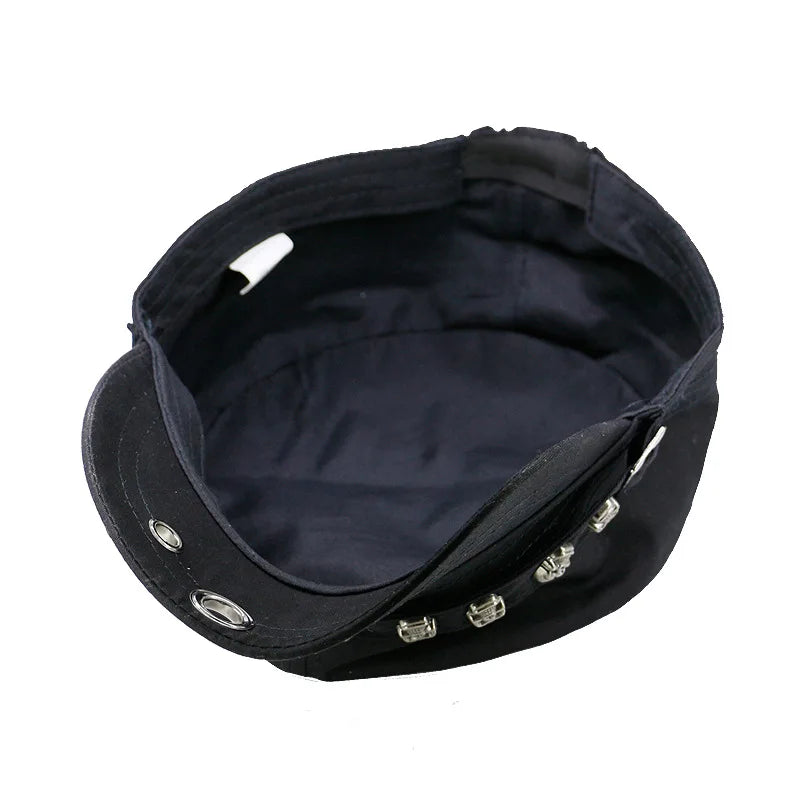 Skull Rivets Flat Top Cap