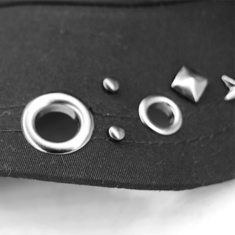 Skull Rivets Flat Top Cap
