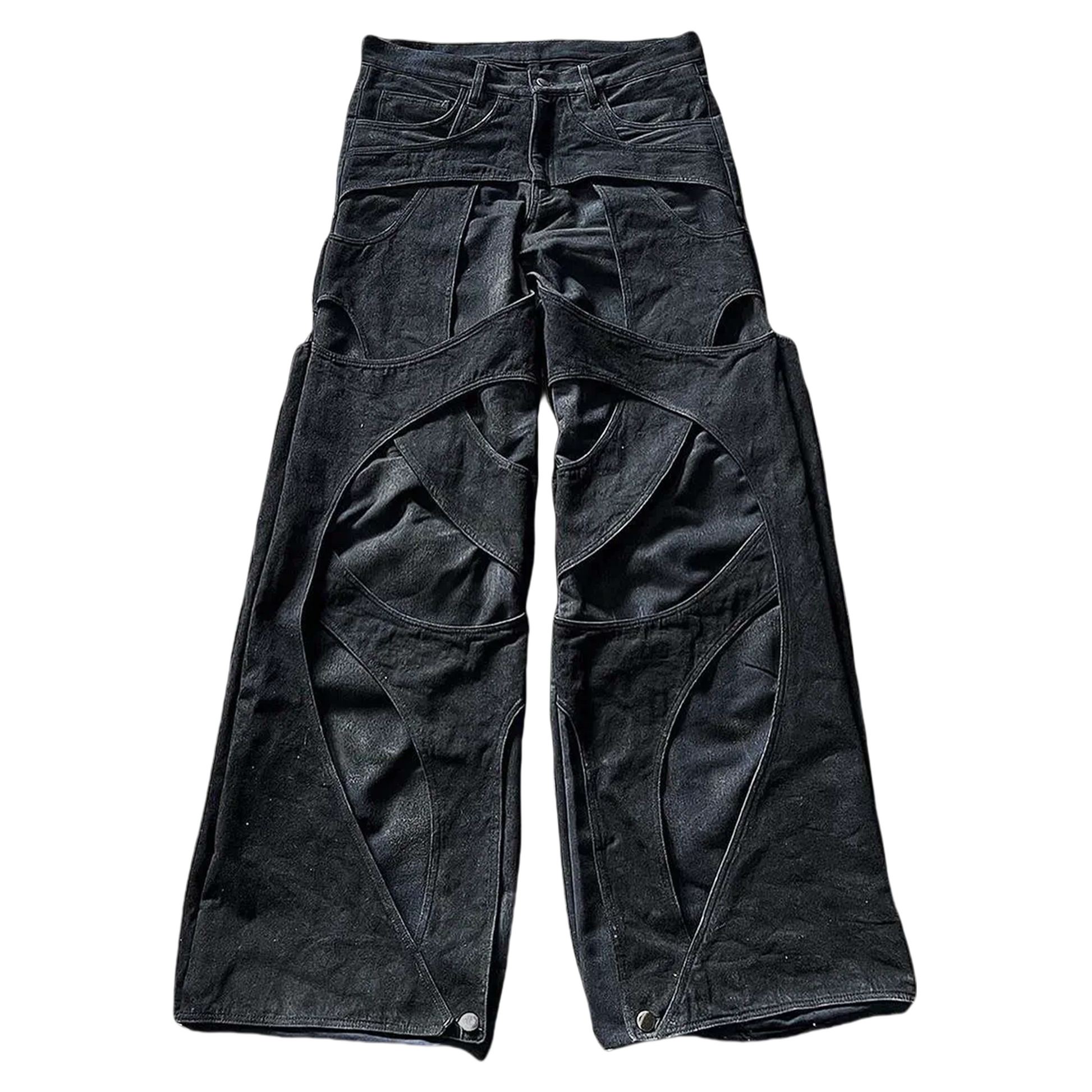Patchwork Ripped Baggy Jeans - PWM