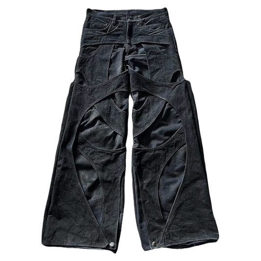 Patchwork Ripped Baggy Jeans - PWM