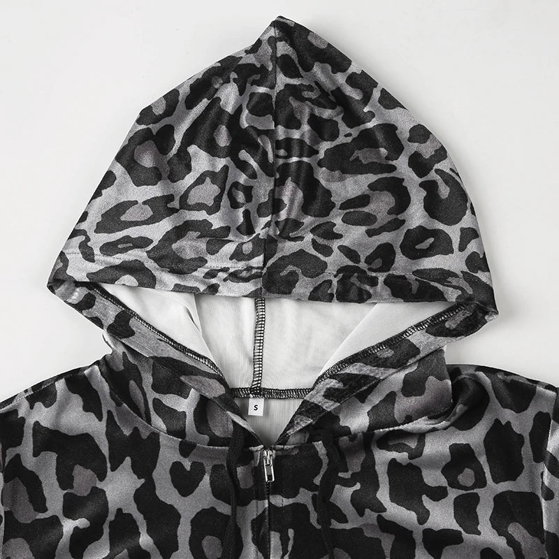 Leopard Printed Velvet Coats
