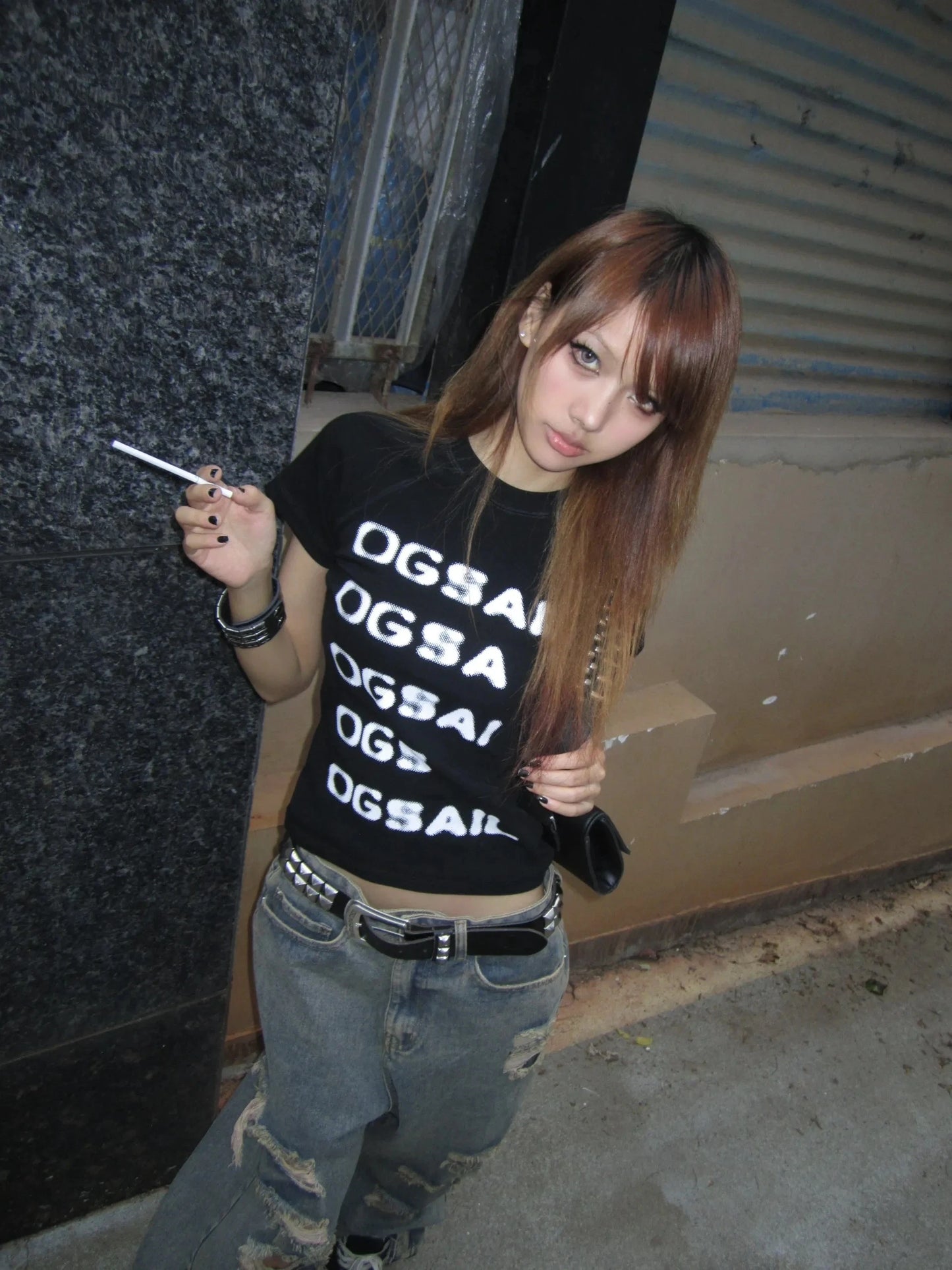 Y2k Letter Print T-shirt