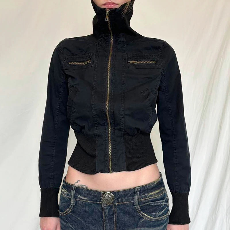 Turtleneck Full Sleeve Cropped Jacket - PWM