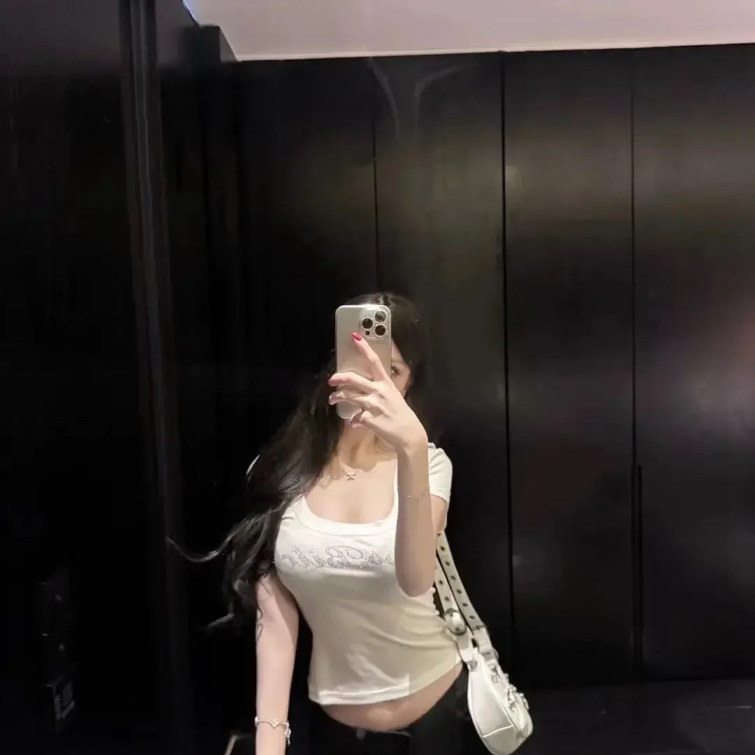 Slimming Spice Girl Pure Want Short Tight-fitting Top