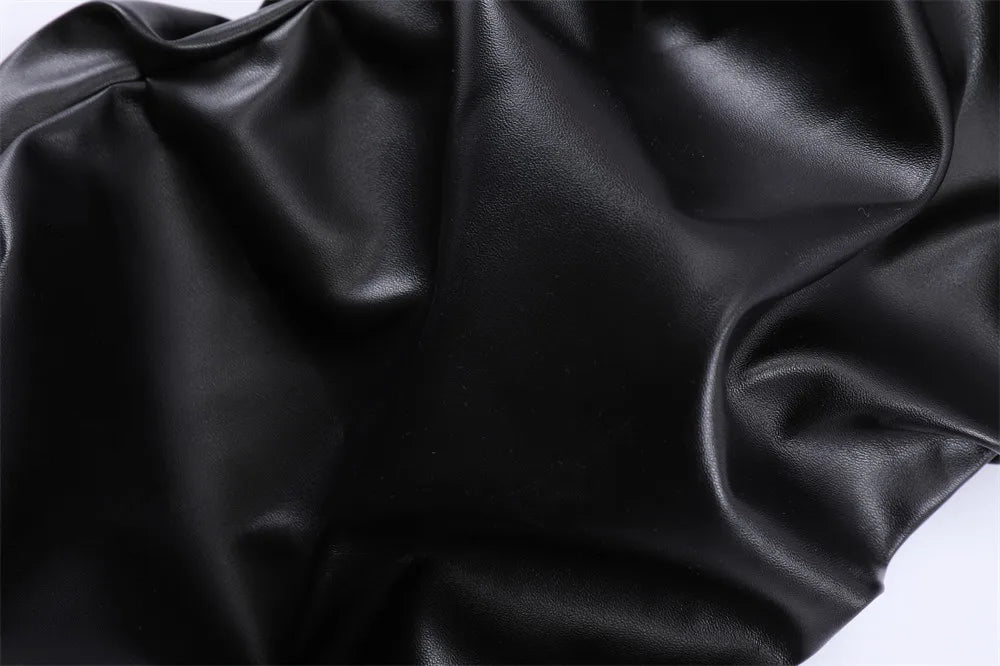 Pleated Leather Pants