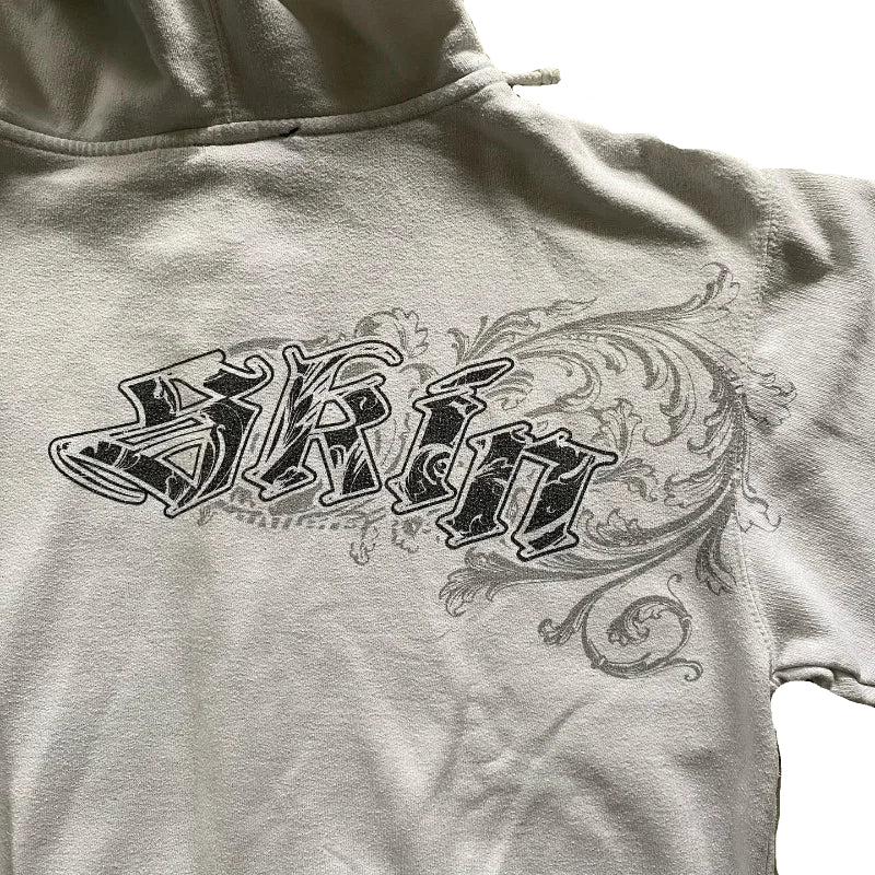 Gothic Pattern Print Zipper Hoodie - PWM