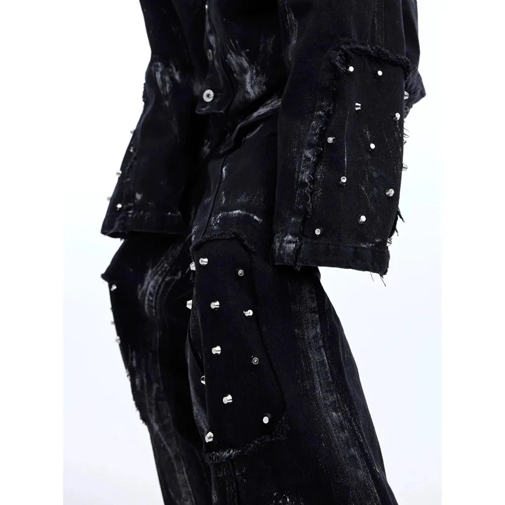 Painted Rivet Flared Trousers - PWM