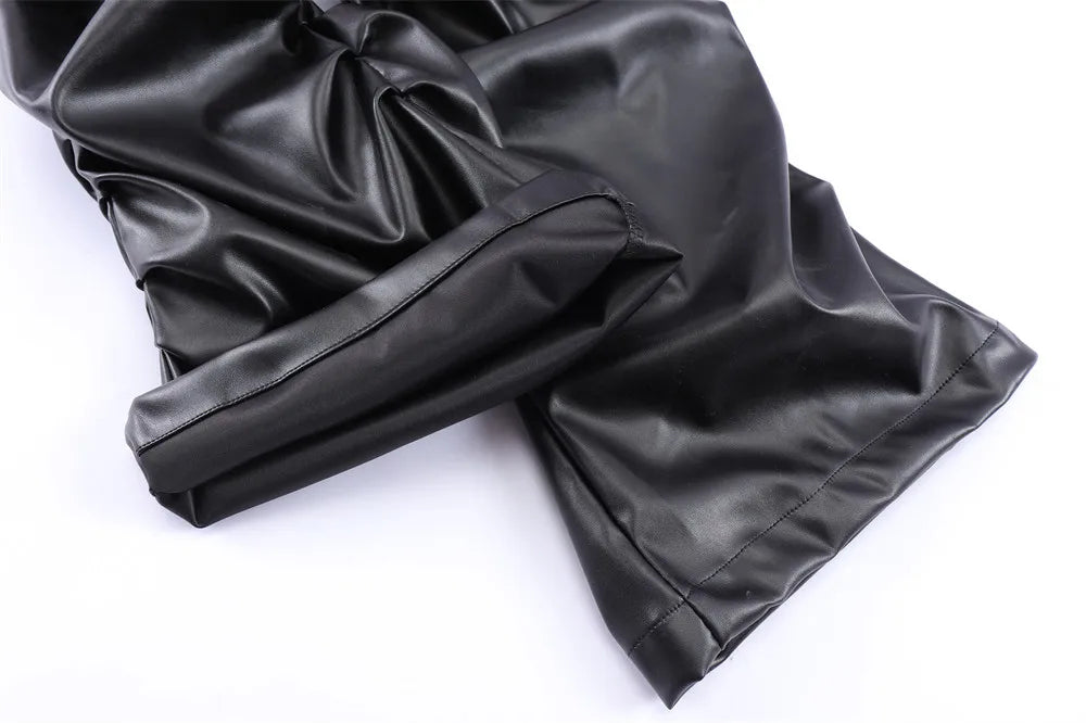 Pleated Leather Pants