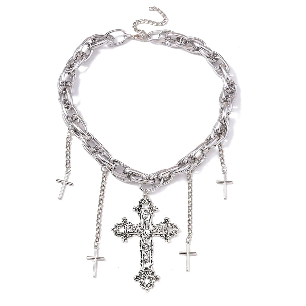 Cross Choker Pendant Necklaces
