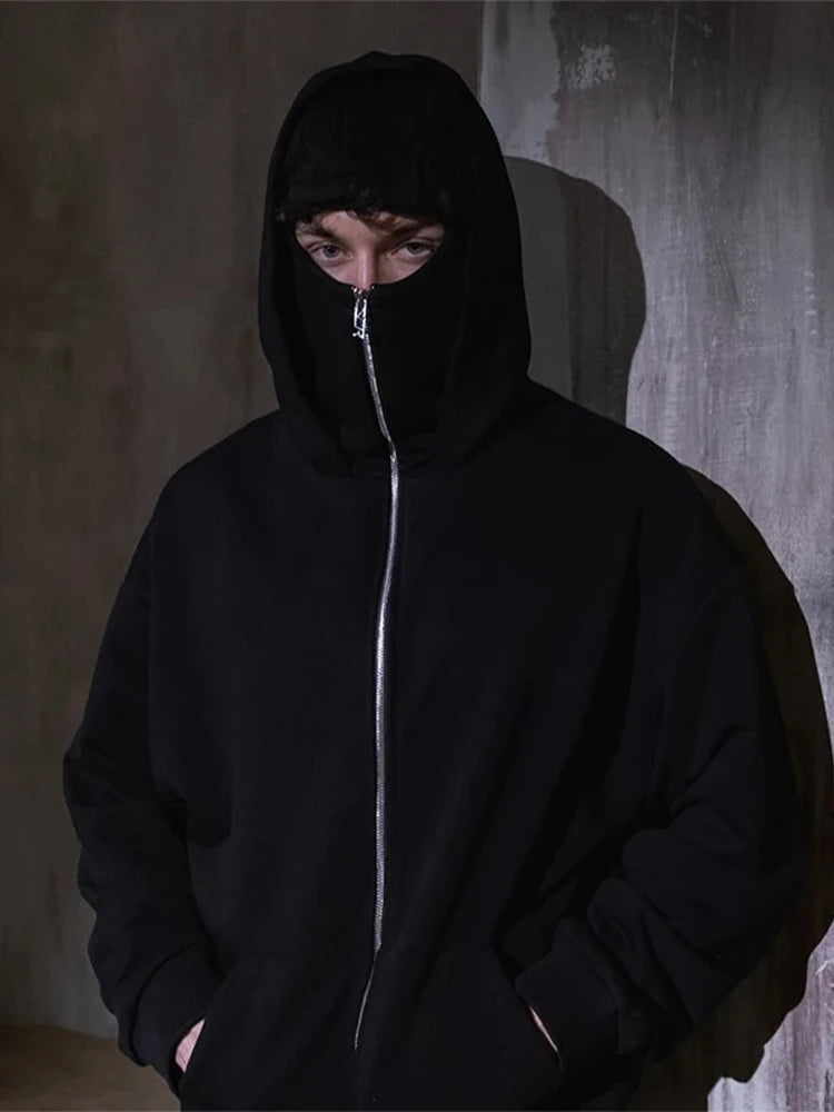 Balaclava Face Mask Zipper Hoodie