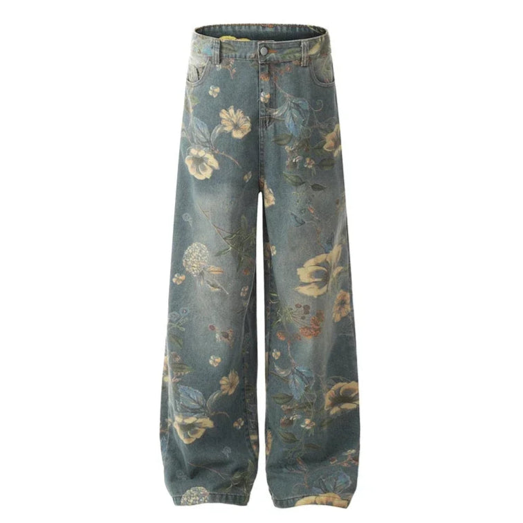Floral Print Loose Jeans - PWM