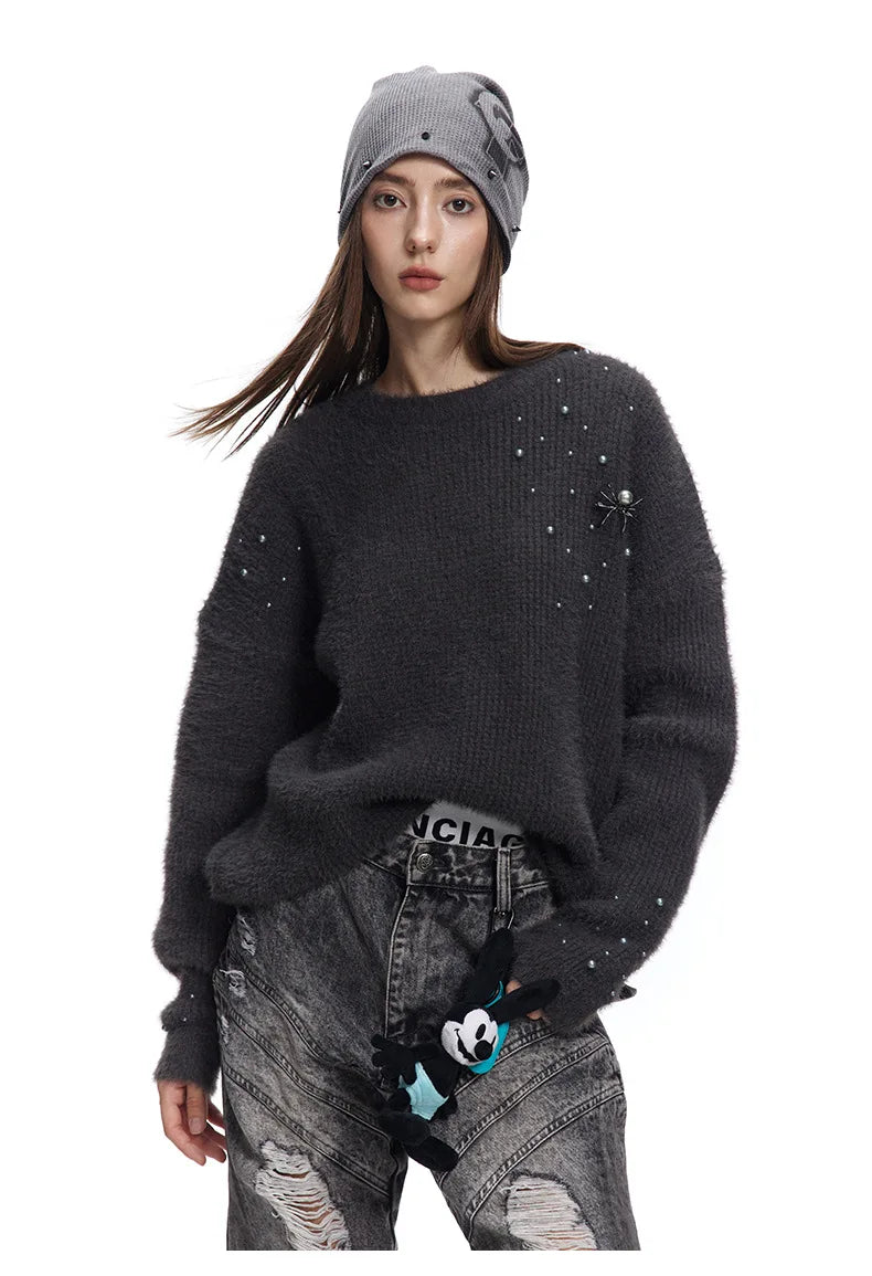 Spider Brooch Knitted Sweater - PWM