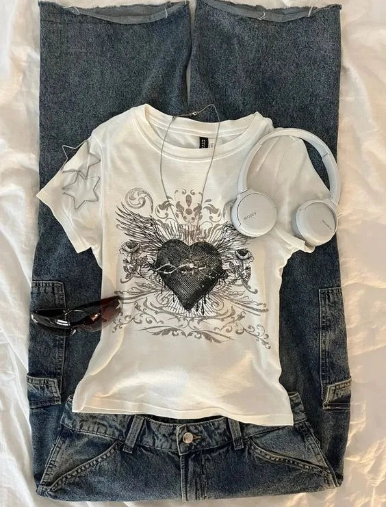 Fairy Heart Graphic Print T-shirt
