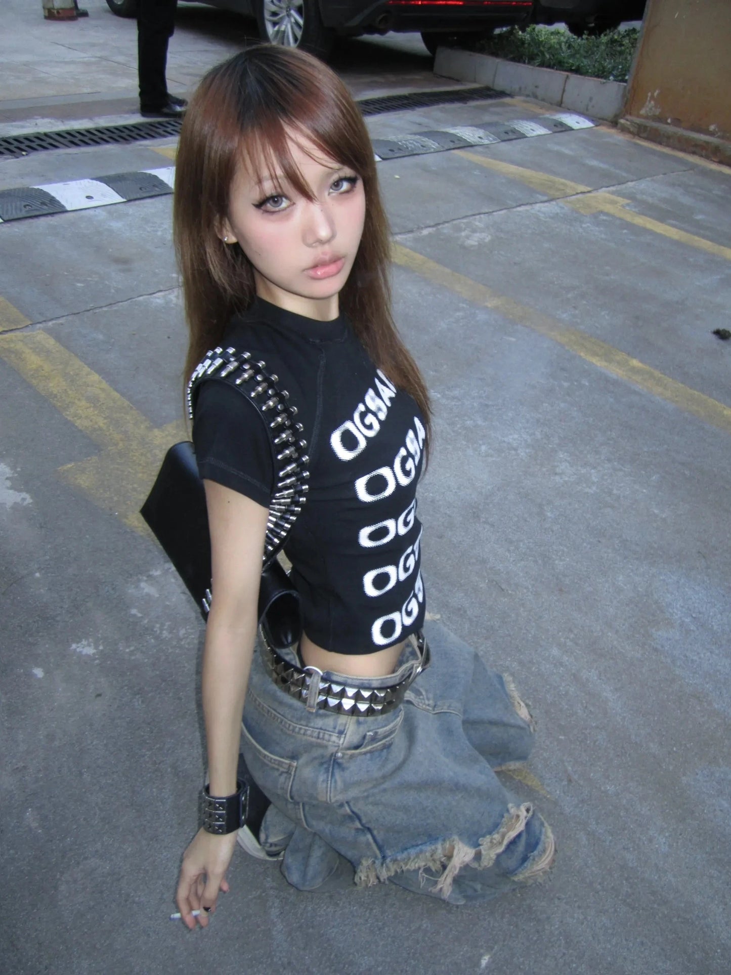 Y2k Letter Print T-shirt