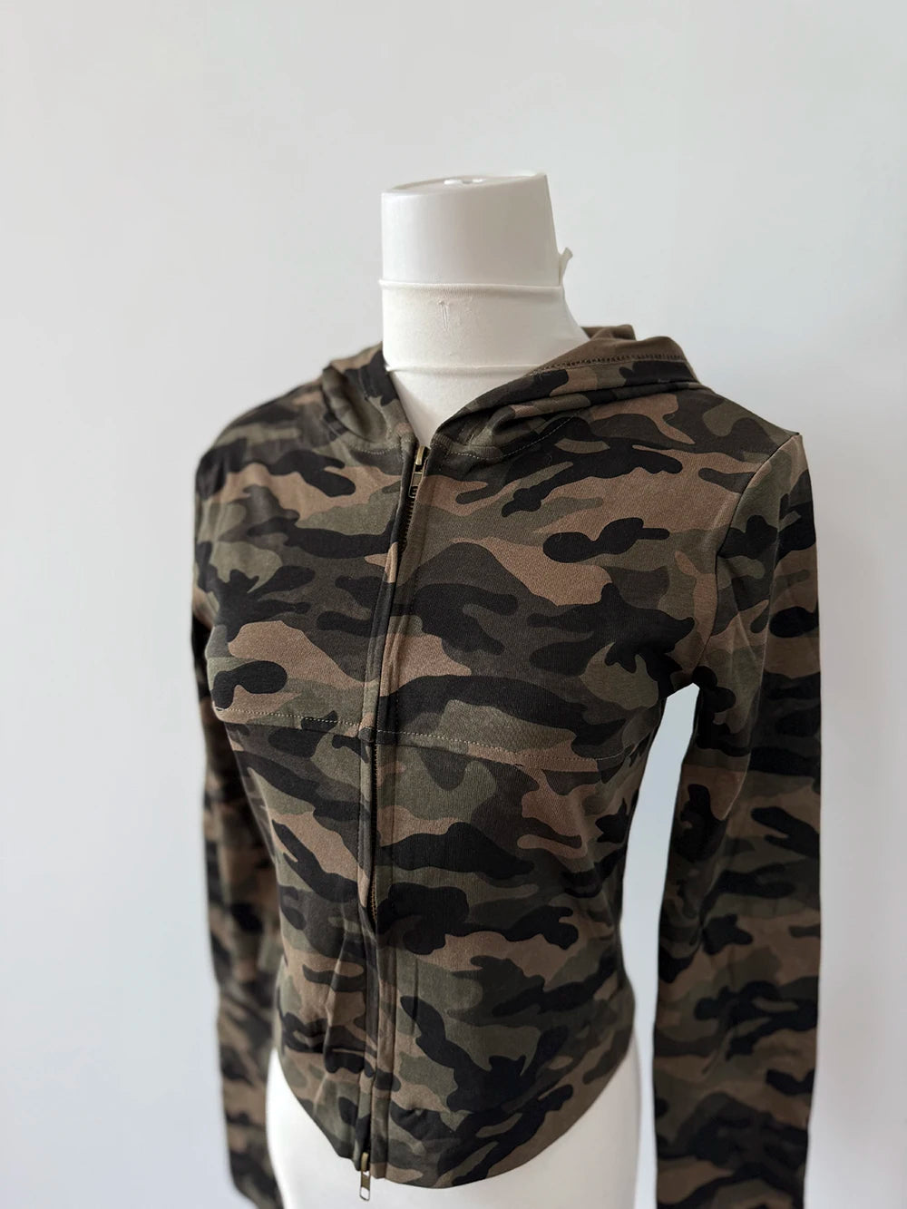 Slim Fit Camo Zipper Hoodie - PWM
