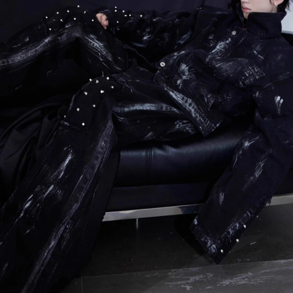 Painted Rivet Flared Trousers - PWM