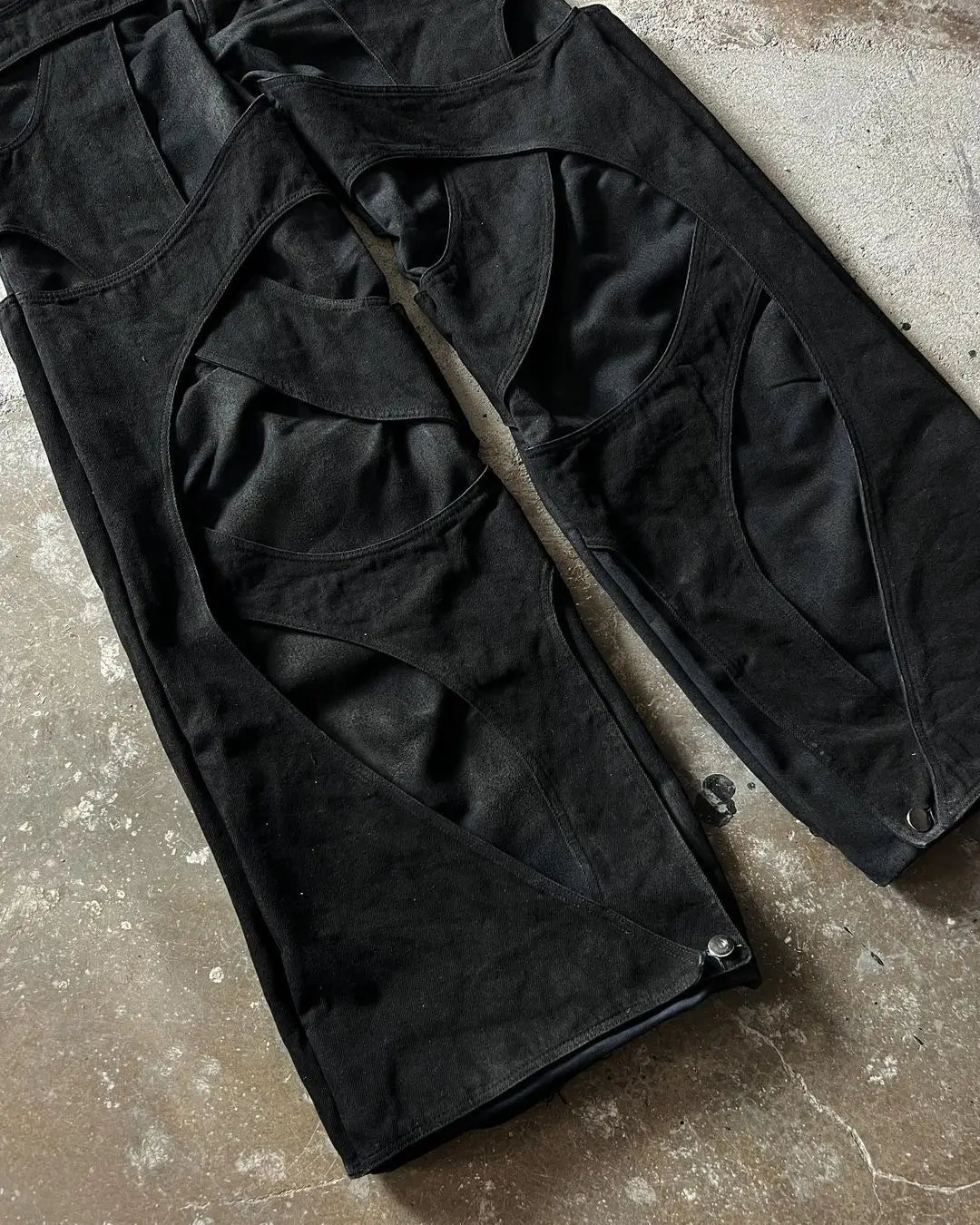 Patchwork Ripped Baggy Jeans - PWM