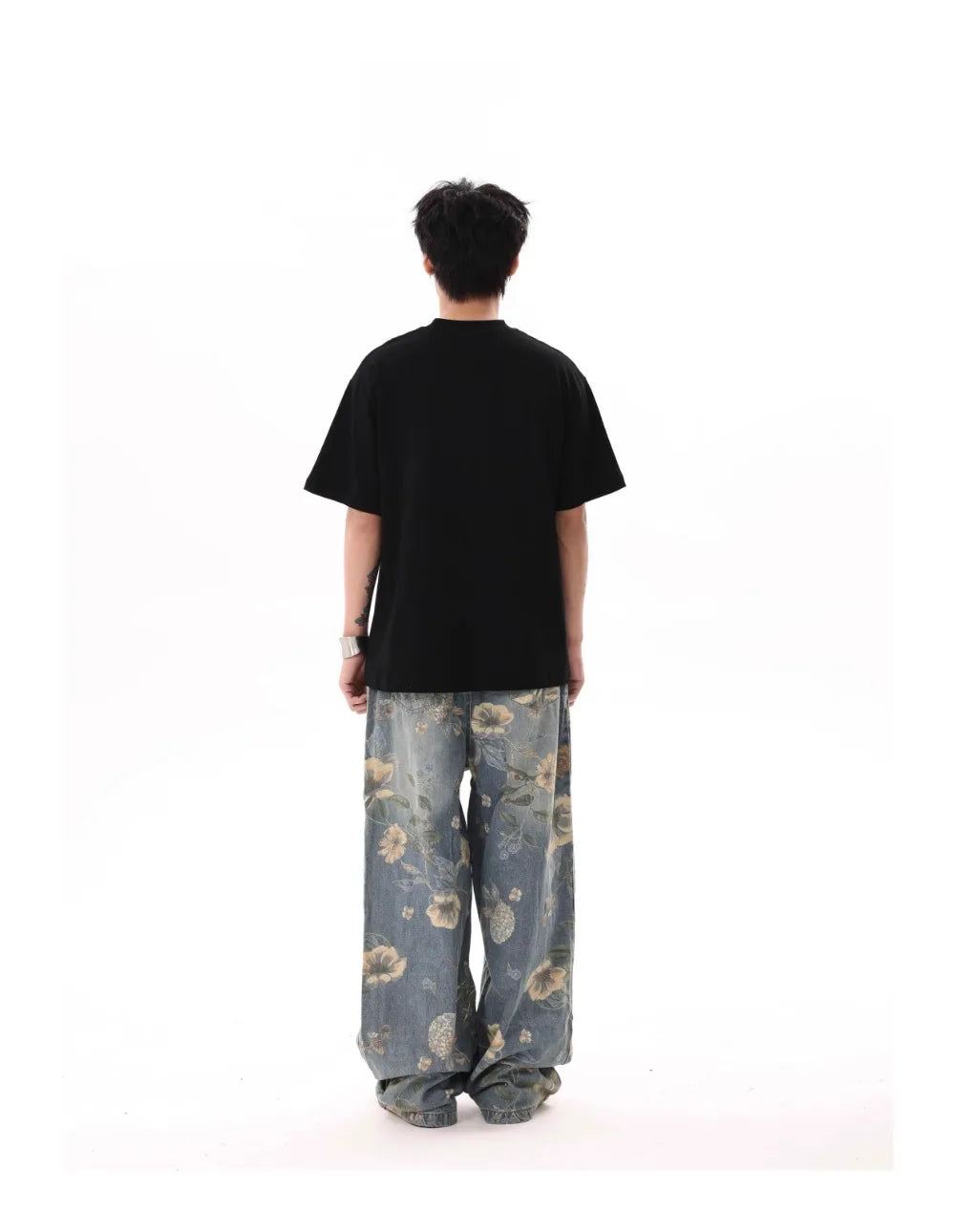 Floral Print Loose Jeans - PWM