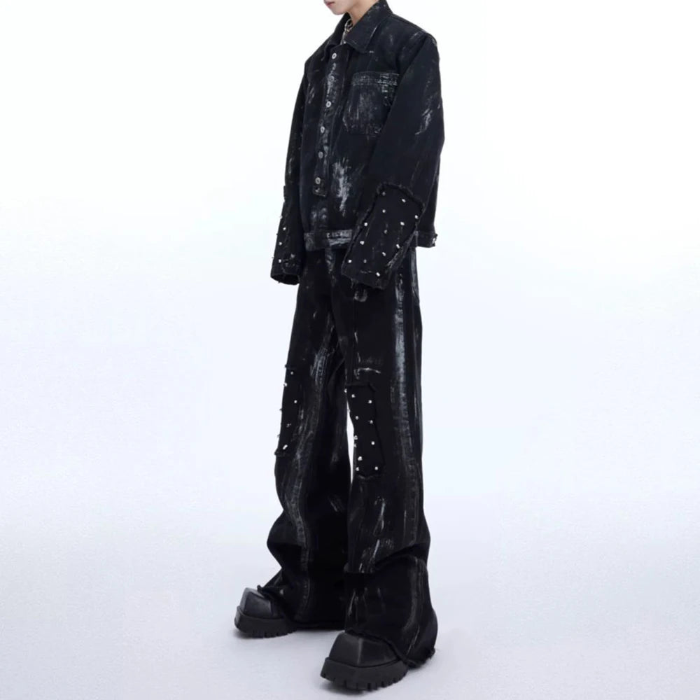Painted Rivet Flared Trousers - PWM