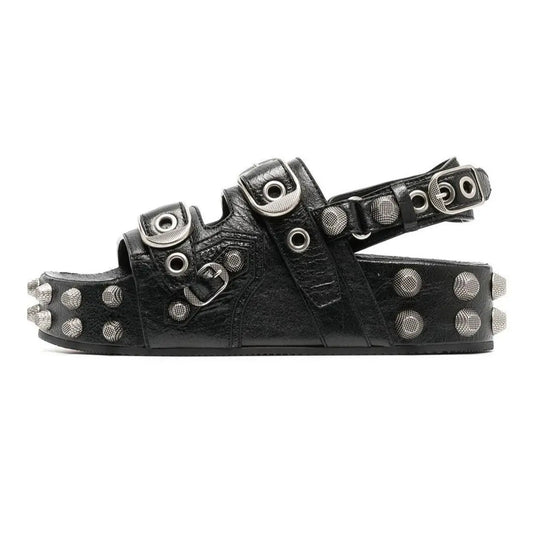 Rivet Buckle Strap Hollow Sandals