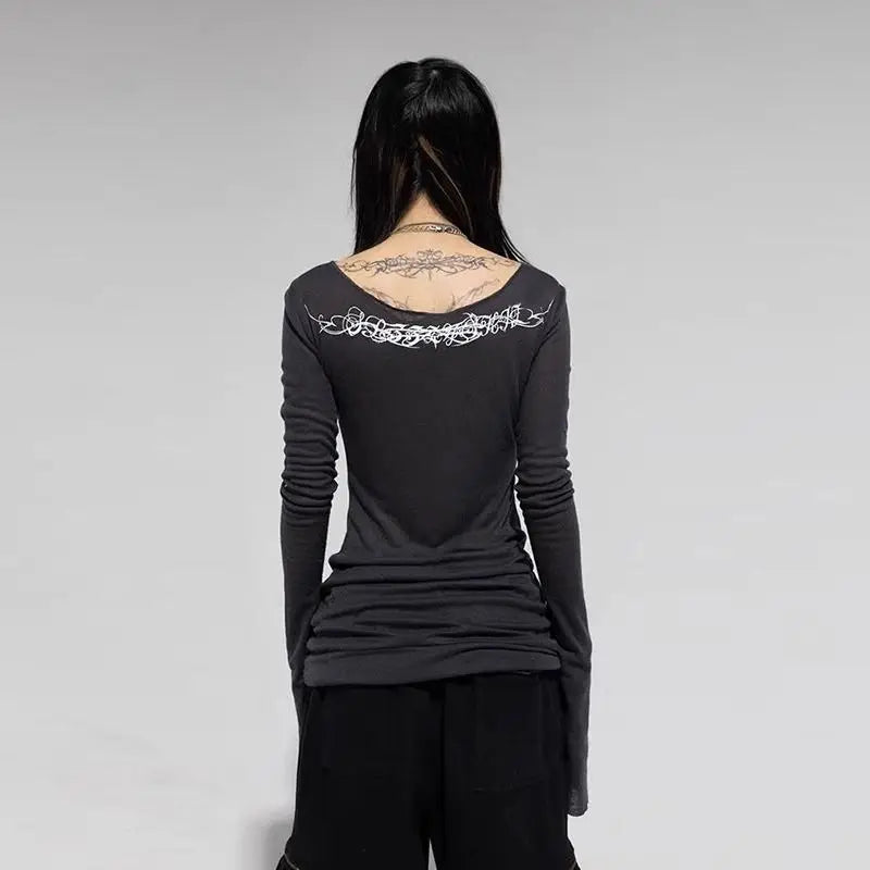 Slim Fit  Gothic Tops - PWM