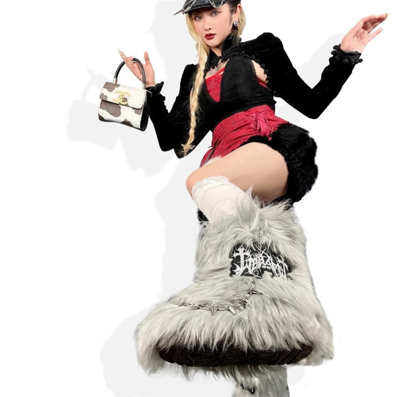Fluffy Fox Fur Boots - PWM