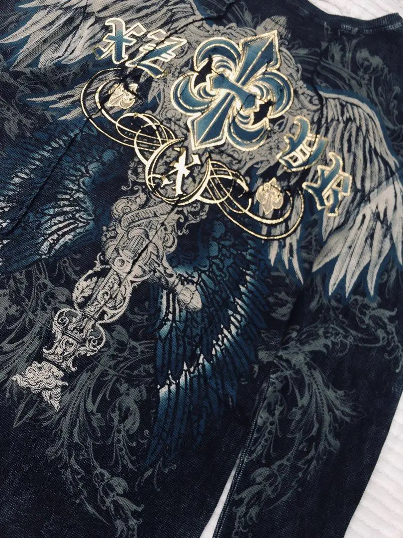 Cross Print Long Sleeve T shirt - PWM