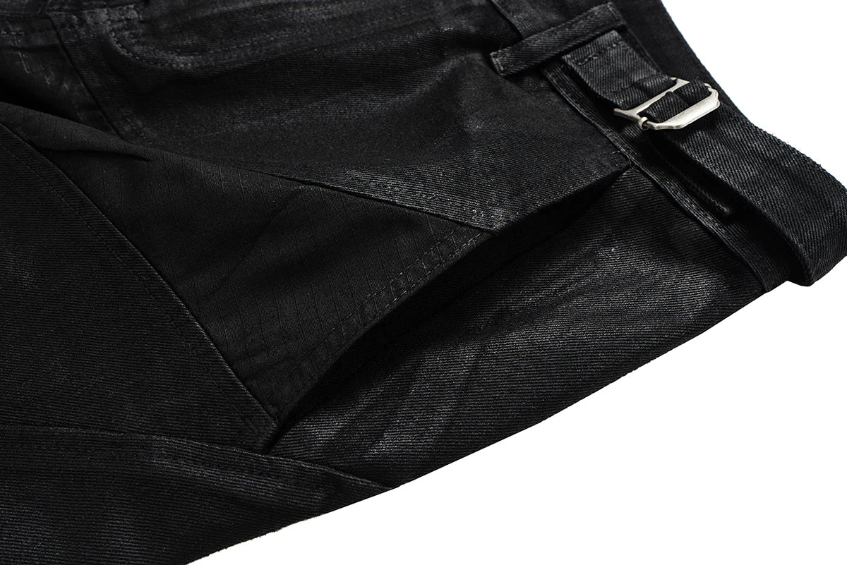 Coated Wax Baggy Cargo Pants - PWM
