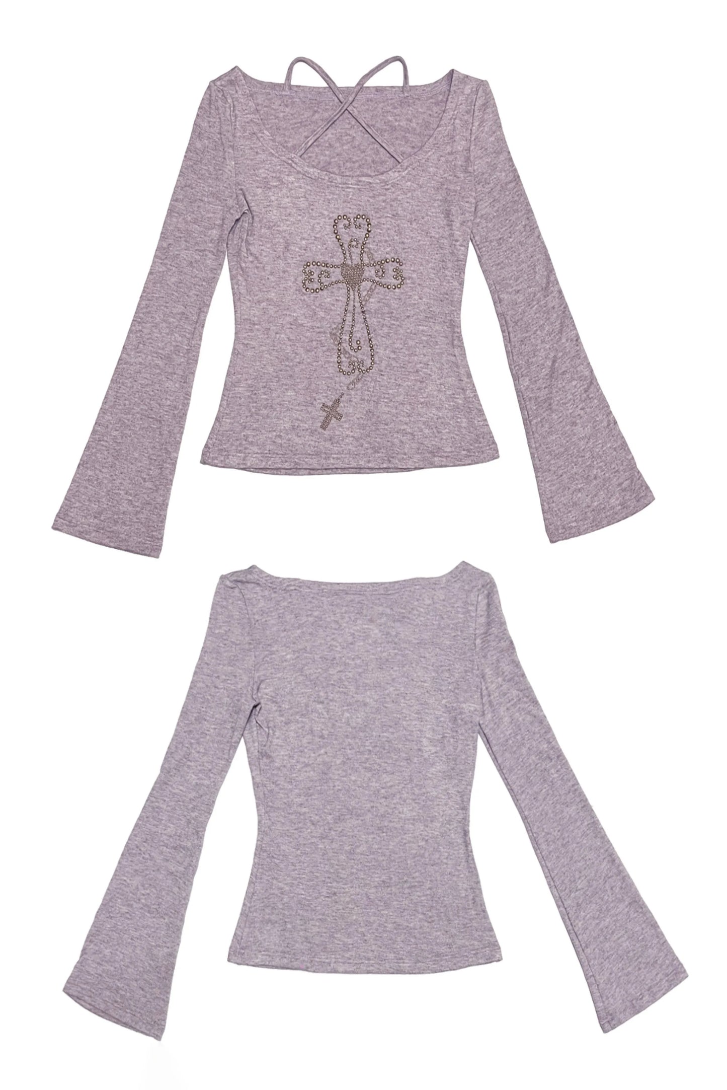 Cross Flare Sleeve Tops