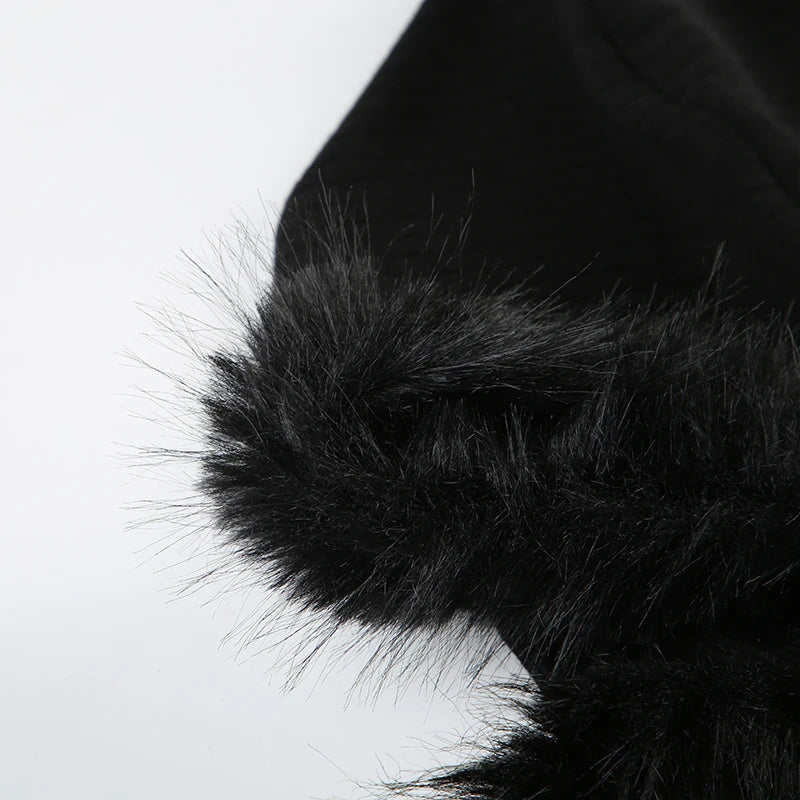 Furry Stitching Zipper Hoodie - PWM
