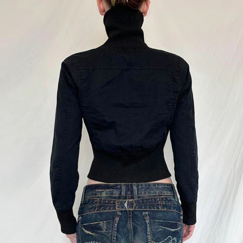 Turtleneck Full Sleeve Cropped Jacket - PWM