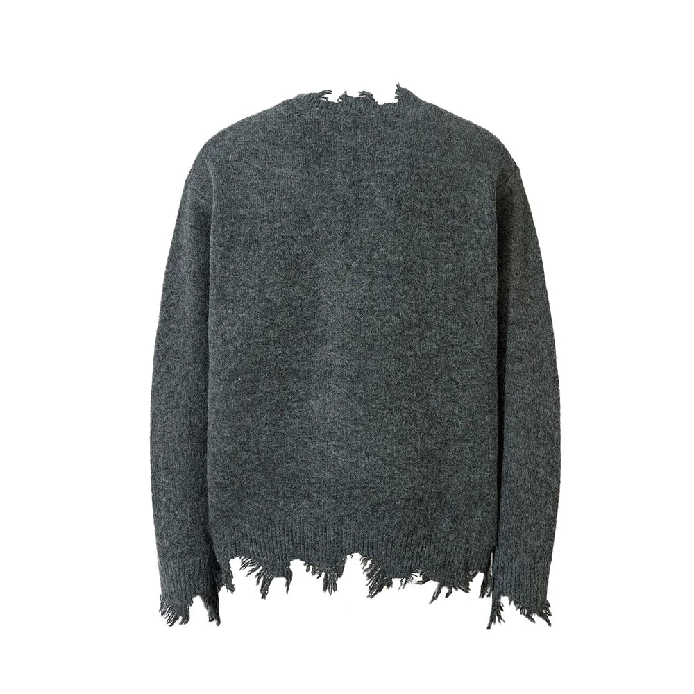 Knitted Zipper Sleeve Pullover Sweater - PWM