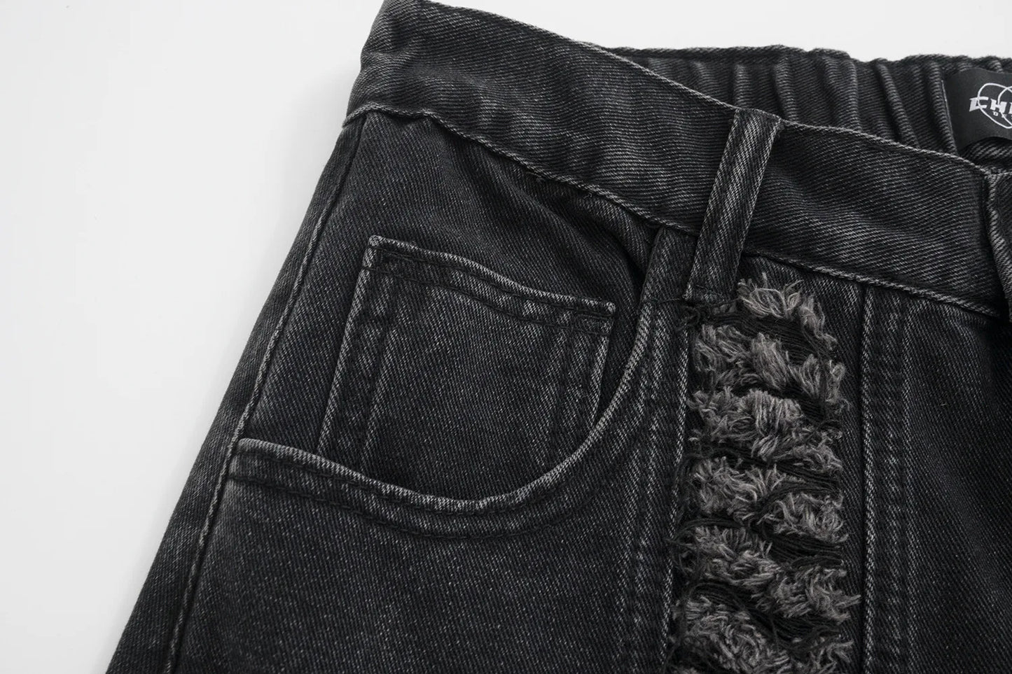 Whiskers Fringe Loose Jeans - PWM