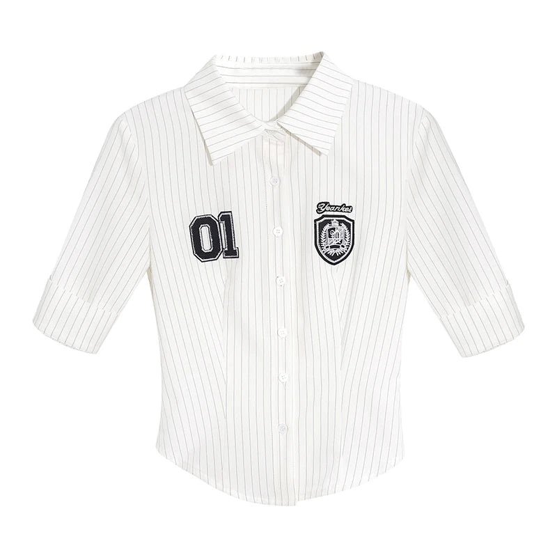 Y2k Japanese Striped Shirt