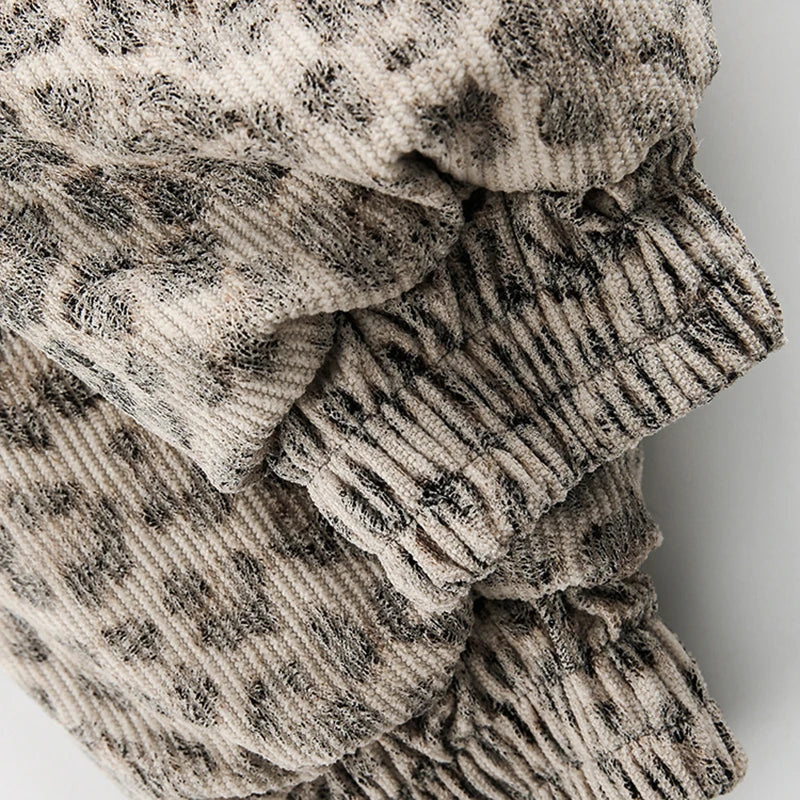 Leopard Print Fur Collar Hooded Jacket - PWM
