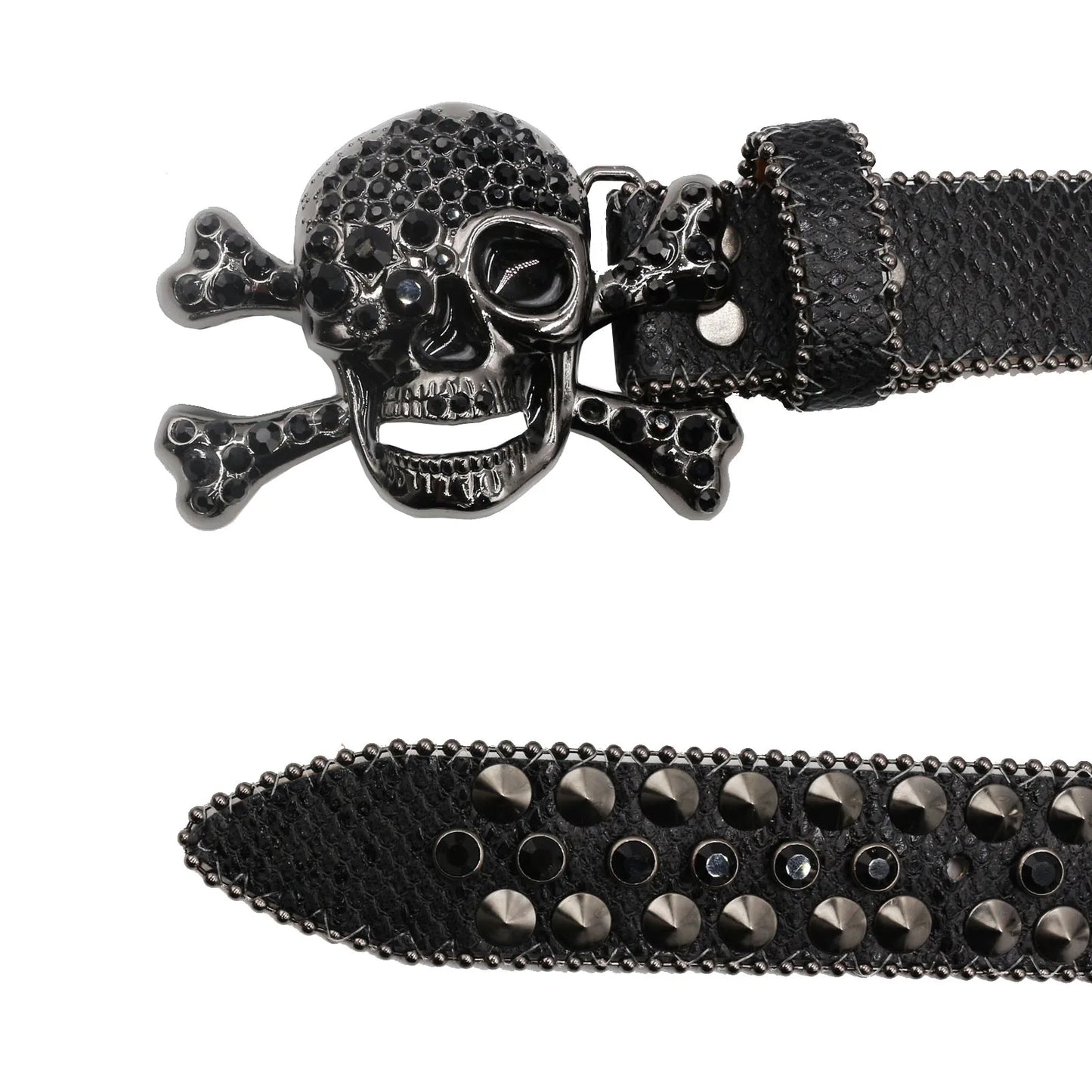 Rhinestone Skull Buckle Belt - PWM