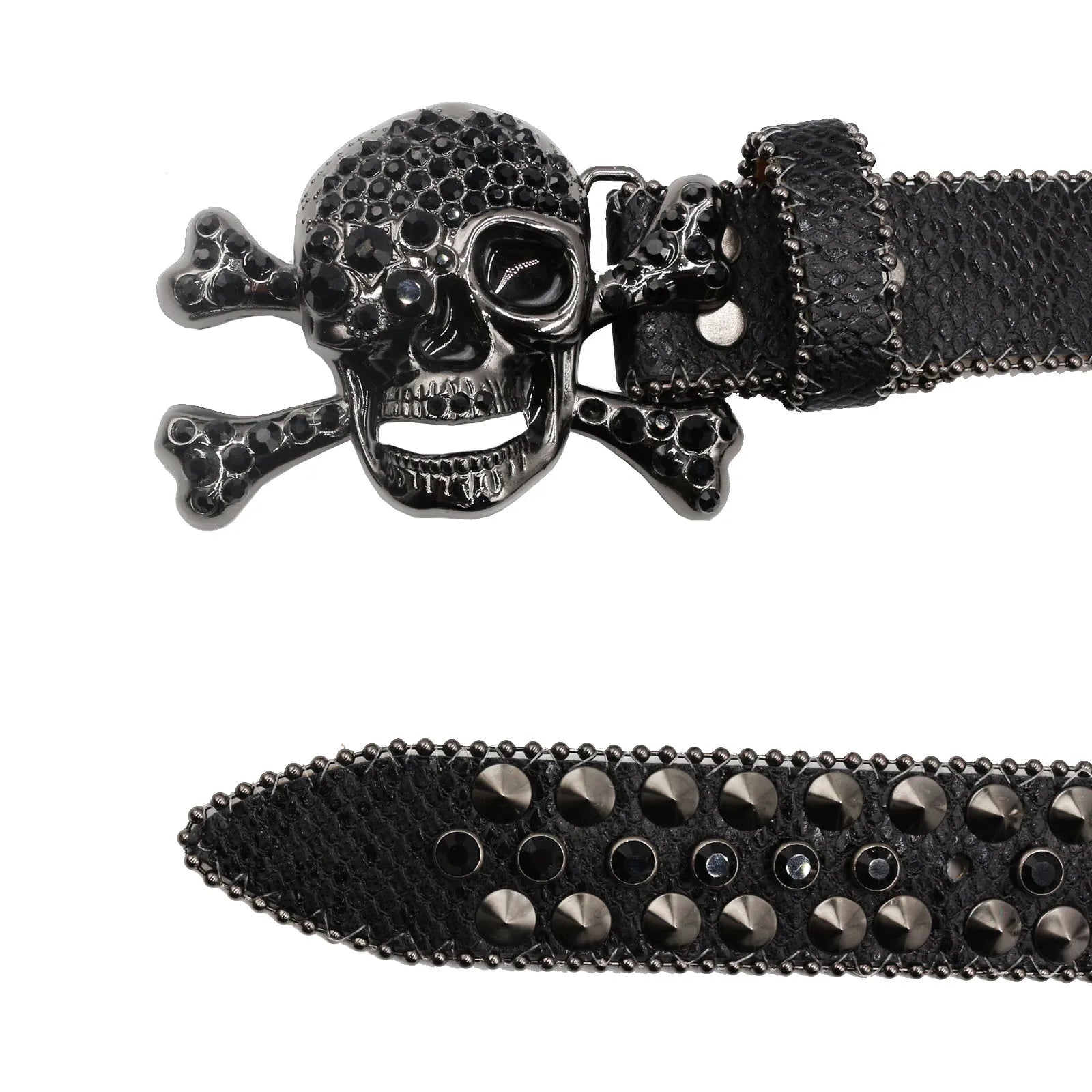 Rhinestone Skull Buckle Belt - PWM