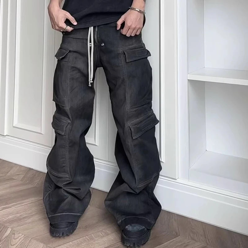 Drawstring Cargo Baggy Denim - PWM