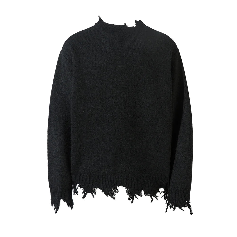 Knitted Zipper Sleeve Pullover Sweater - PWM