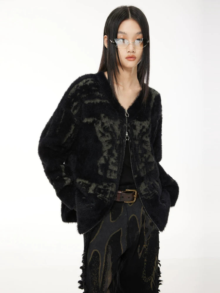 Knitted Double Zippers Cardigan - PWM