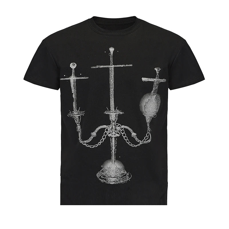 Cross Candle Graphic T-shirt