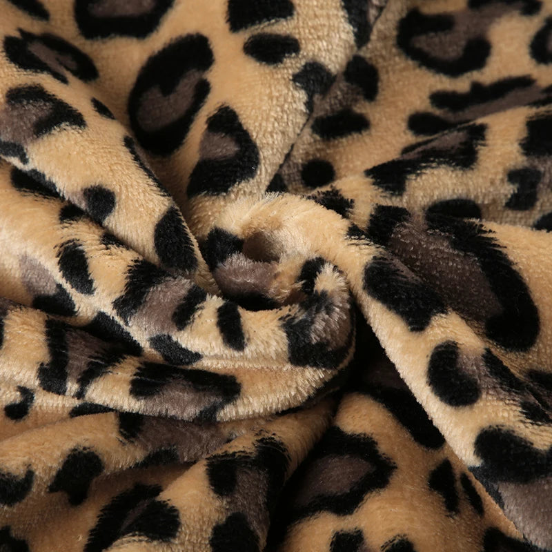Fur Trim Leopard Zipper Hoodie - PWM
