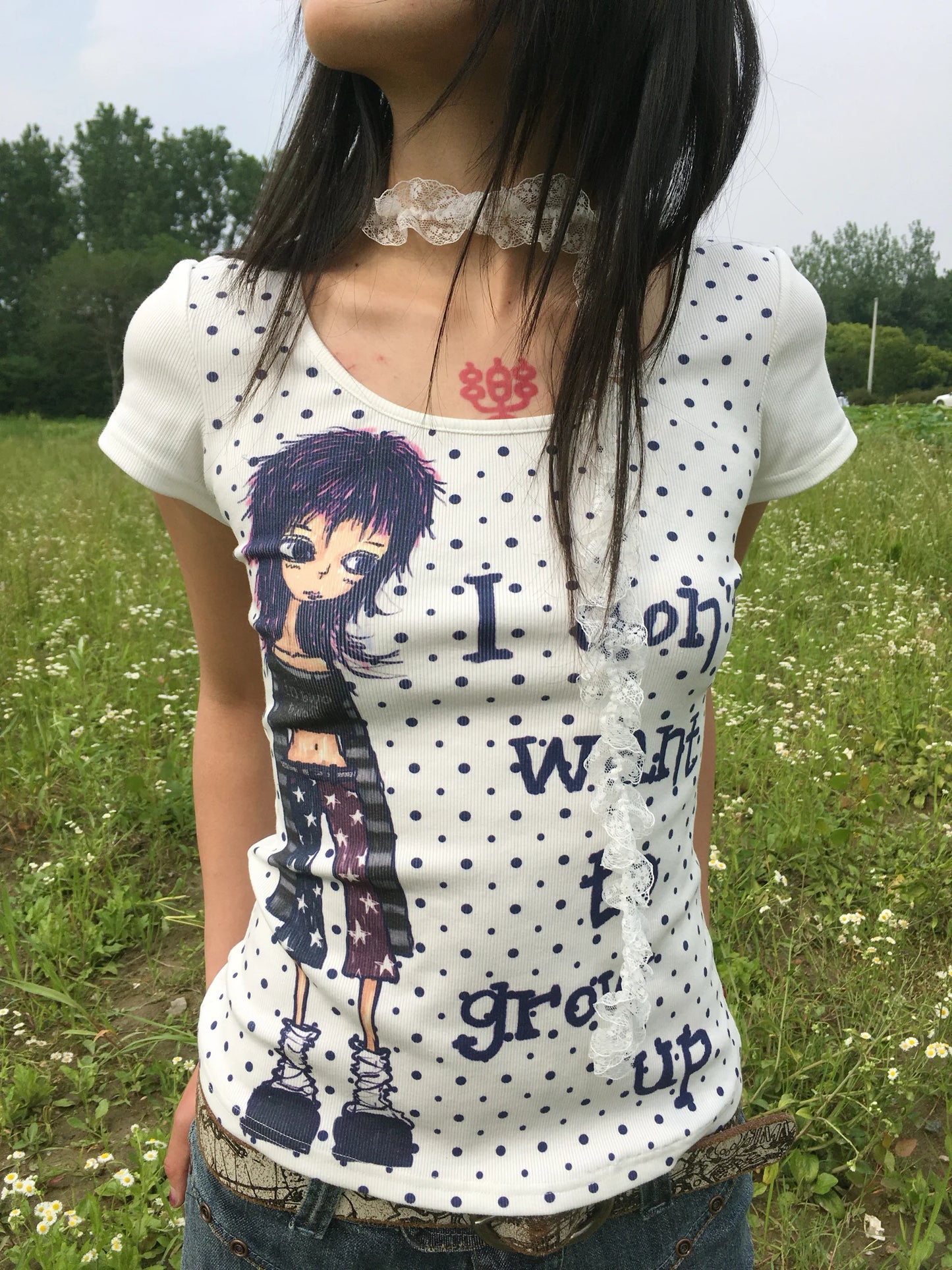 Girl Graphic Print Slim-Fit T-shirt