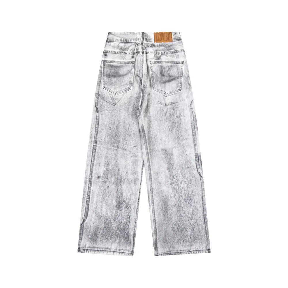 Splash Ink Washed Loose Jeans - PWM