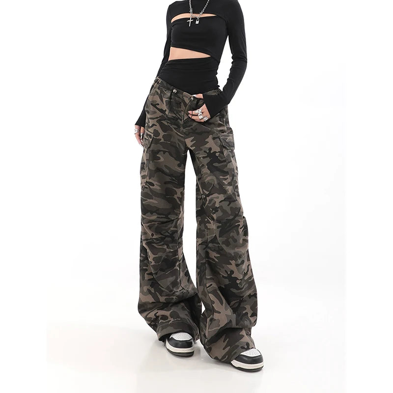 Camouflage Loose Wide Leg Pants